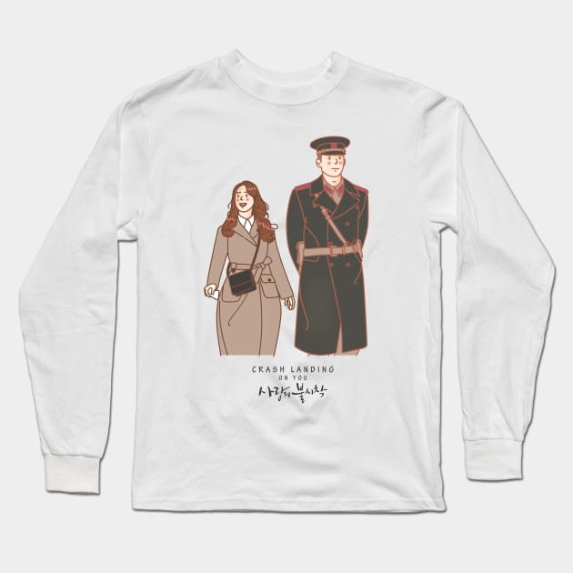 Crash Landing on You Kdrama Long Sleeve T-Shirt by ArtByAzizah